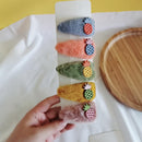 5pcs Candy Color Hair Clip Sweet Hairpin Plush Hairgrip Bars for Children