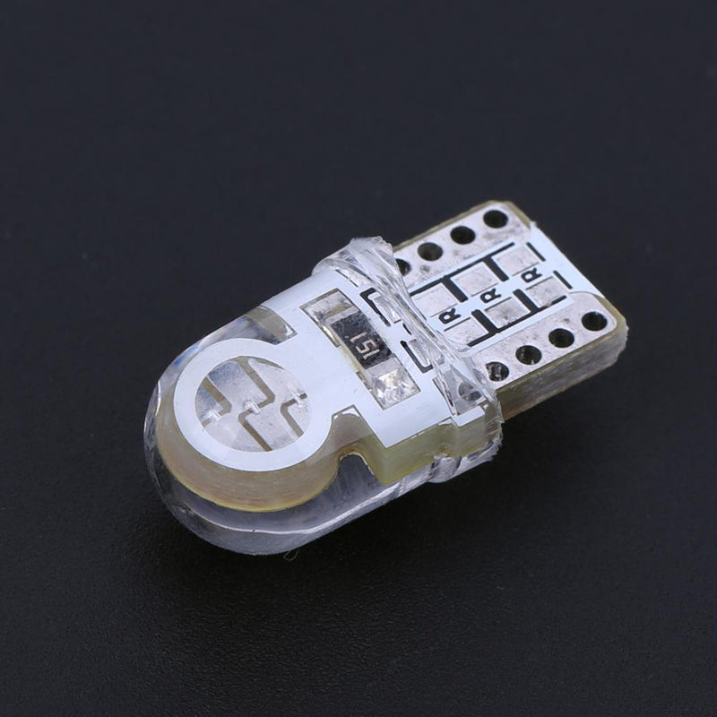 10pcs 12V T10 W5W LED Lamp COB Silicone Shell Car Turn Side Lamps(Blue)