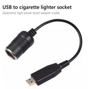 30cm 5V USB Male to 12V Car Cigarette Lighter Socket Female Cable Power Adapter
