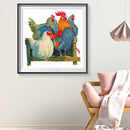 Full Cross Stitch 11CT Chicken Stamped Embroidery DIY Kits Handmade Needlework
