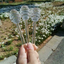 6  Honey Spoon Glass Honey Dipper Stick Syrup Dispenser For Honey Server M3N8