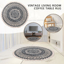 Hand Woven Rugs - Living Room Bedroom Carpet with Tassel (Blue Black 60cm) Newly