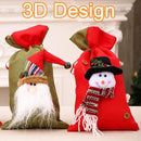 Christmas Bell Candy Gift Drawstring Pocket Children Santa Deer Snowman Bags