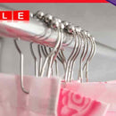 12pcs Polished Satin Nickel Ball Shower-5 Roll Ball Curtain Ring Hook