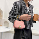 Designer Women Chain PU Leather Shoulder Crossbody Bag Mini Handbag (Pink)