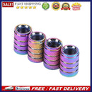 4pcs Rainbow Color Aluminum 3-Groove Style Car Wheel Tire Valve Caps Covers