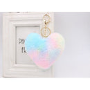 Fashion Cute Ladies Jewelry Peach Heart Colorful Pendant Key Chain Furball