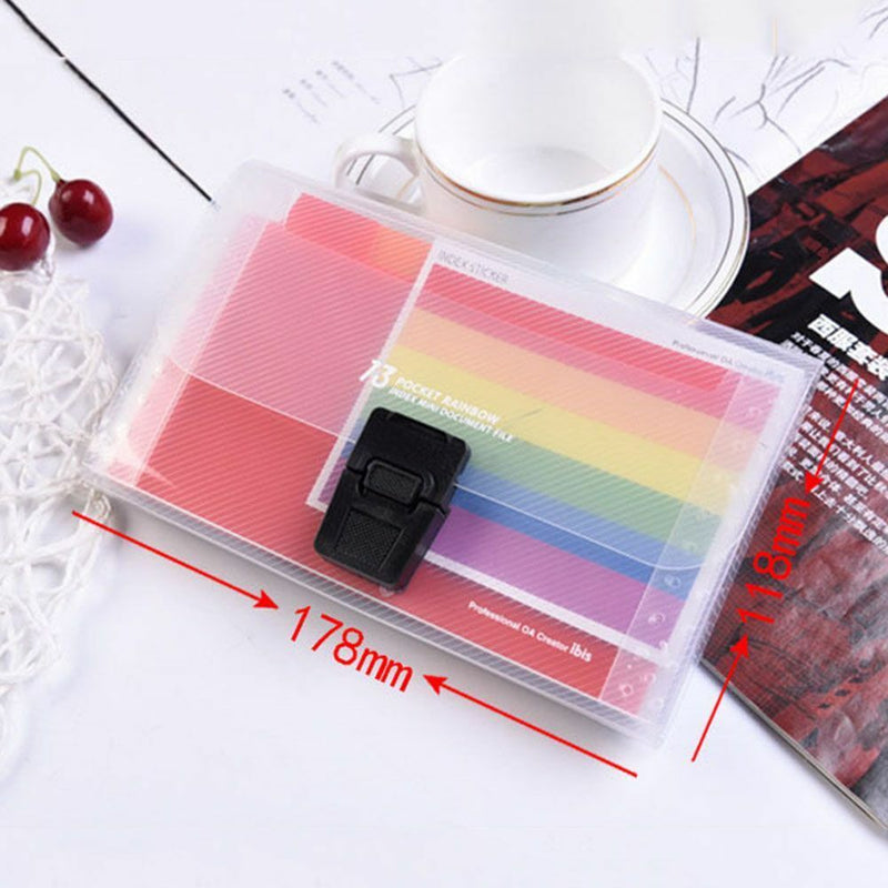 Expanding School Plastic Document Bag 13 Pockets File Folder Paper Organizer