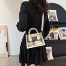 Fashion PVC Transparent Women Crossbody Bag Clear Totes Handbags (White)
