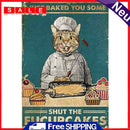 Tin Plates Wall Signs Cat Metal Plate Poster for Bar Living Room Retro Painting