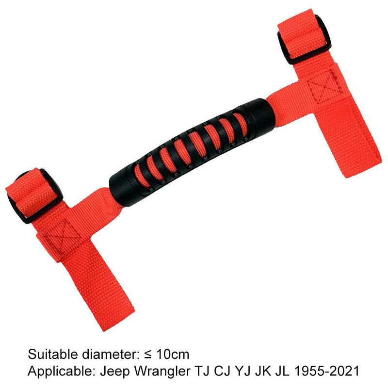 4pcs Car Roll Bar Grab for Jeep Wrangler TJ CJ YJ JK JL 1955-2021 (Red) Newly