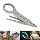 Portable 10X Magnifier Handheld Magnifying Glass with Tweezers Loupe Tools Newly