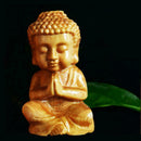 Mini Wooden Buddha Statue Statuette Handicrafts Ornaments Gift Craft Decor O0T4