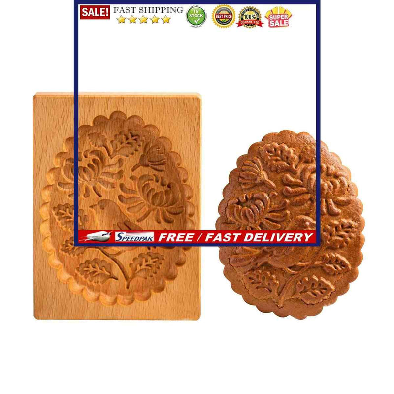 Cookie Mold Cutter - Wooden Gingerbread Cookie Stamp Mould DIY Baking Tools