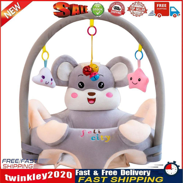 Baby Sofa Support Seat Cover Plush Learning To Sit Chair with Rod (Rat) Newly
