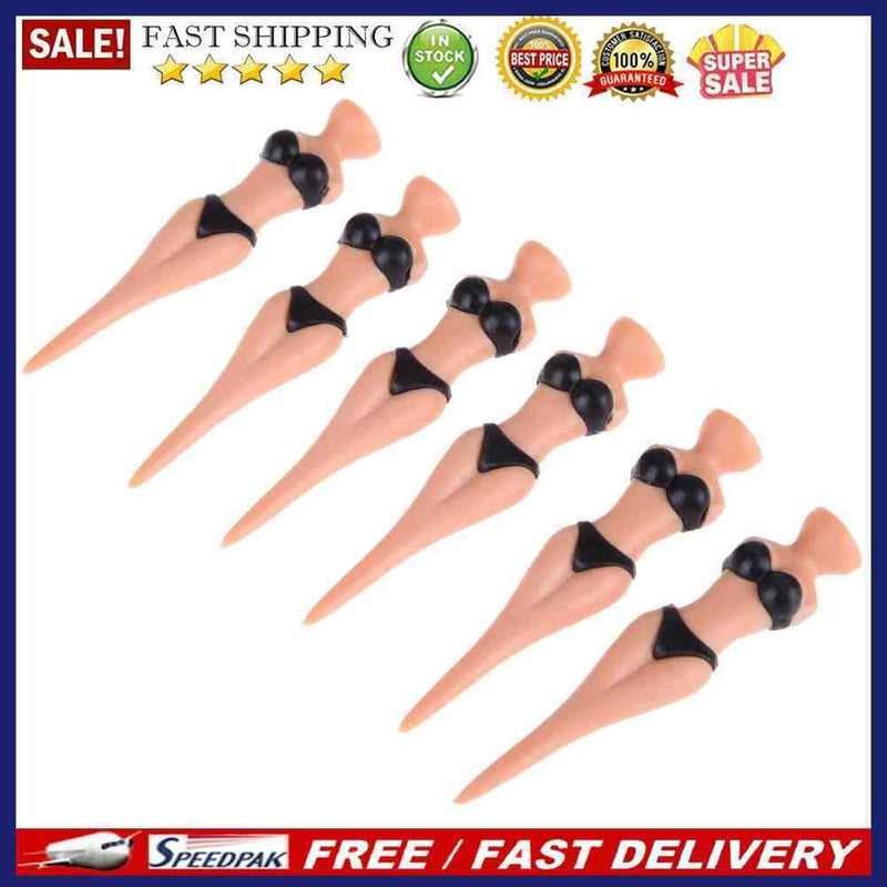 6pc/Set Plastic Bikini Lady Golf Tees Castle Tee Height Control 78mm Black