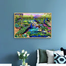 DIY Diamond Painting Full Round Drill Flowers and Peacocks Rhinestone Modern Art