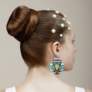 West Style Cow Head Dangle Earrings Retro PU Leather Hook Earrings Jewelry