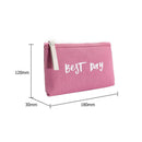 Fashion Women Letter Print Clutch Cosmetics Storage Makeup Bags (Rose Red)
