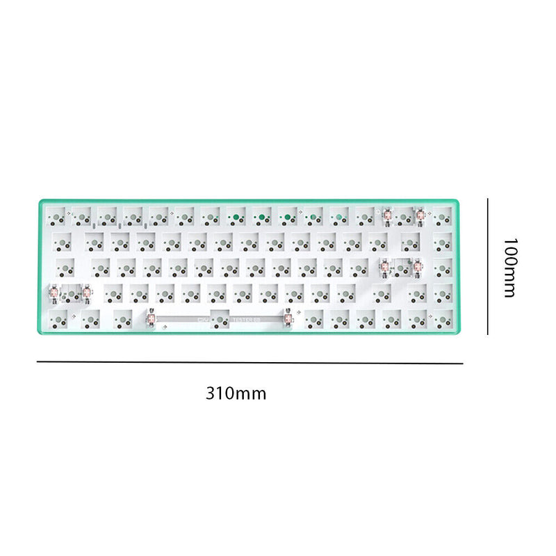 Hot Swap Keyboard Kit Bluetooth-compatible 5.0 Customized Keyboard (Green)