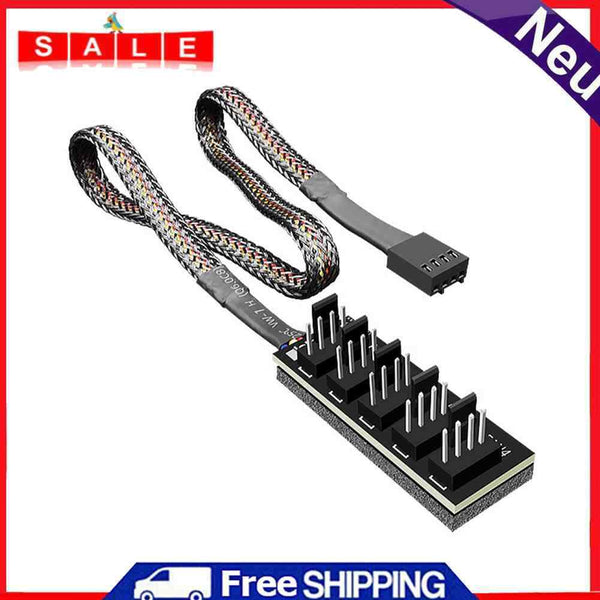 1 to 5 4Pin PWM Fan Hub CPU Cooler Fan PC Case Cooling Fan Power Extension Cable