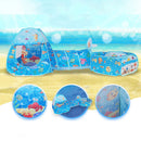 3pcs Kids Beach Pool Tent Indoor Foldable Fun Polka Dot Play Houses (B)