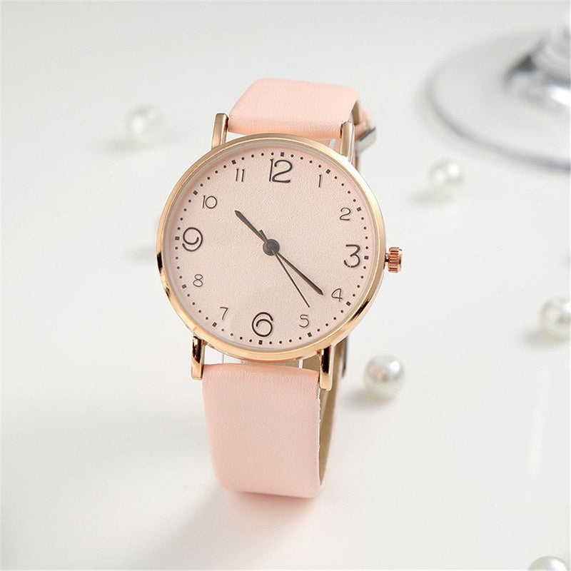 Womens Student Leather Quartz Watch Wristwatches Business Watch Wristband