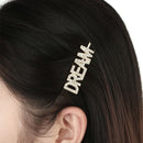 HOPE DREAM  Crystal Hairpins Hair Clips Rhinestone Headwear Letter Barrettes