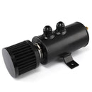 2 Ports AN10 Baffled Aluminum Alloy Oil Catch Can Kit Car Parts (Black)