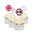 Cake Party Decorations Set Hanging Flags Cake Toppers Queen Platinum Jubilee