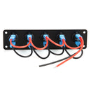 Waterproof 5 Gang Blue LED Rocker Switch Panel 12V 20A 24V 10A for Car Boat