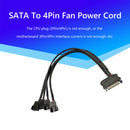 PC 1 to 3 4 5 4-Pin Cooling Fan Hub Splitter Cable 12V SATA Power Supply Adapter