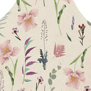 Fresh Flower Printed Linen Apron Kitchen Waterproof Bibs Pinafore (82x68cm)