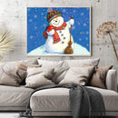 Christmas Snowman Oil Paint By Numbers DIY Coloring Picture for Adults Childrens