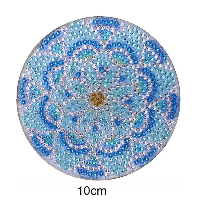5D DIY Diamond Painting Mandala Wooden Round Coaster Cup Cushion (AA1058-6)