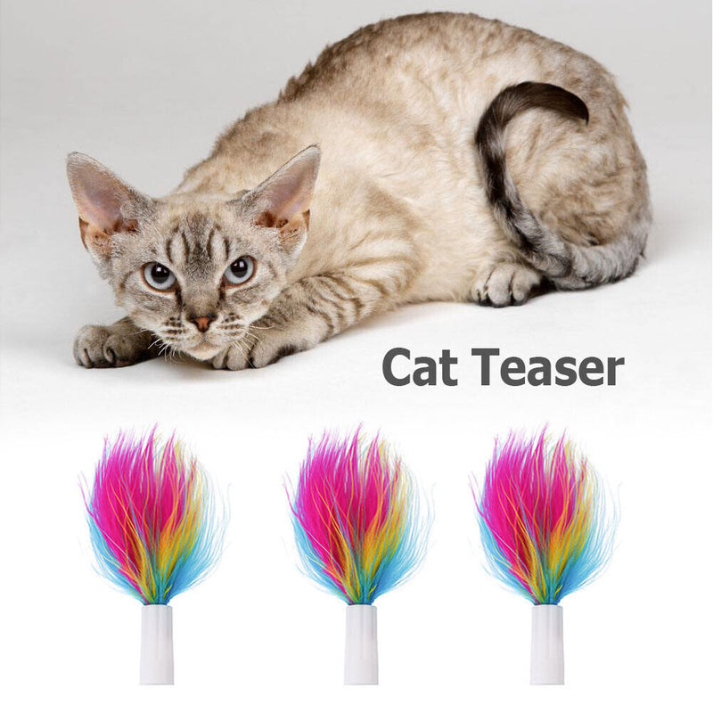 Auto Stick Feathers Replacement Head Interactive Electric Cat Toys (3pcs)