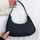 Fashion Women Pure Color Underarm Hobos Bags Top-handle Handbag (Black)