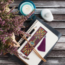 DIY Peafowl Special Shaped Diamond Painting Leather Bookmark with Tassel