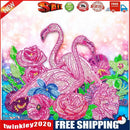 5D DIY Partial Special Shaped Drill Diamond Painting Pink Swan Home Decor
