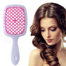 Wide Teeth Air Cushion Comb Scalp Massage Salon Hair Brush (White Pink)