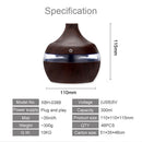 Aroma Oil Diffuser Ultrasonic Wood Grain Air Humidifier (Dark wood grain) Newly
