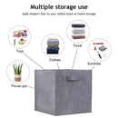 Storage Basket Bins - Foldable Storage Boxes with Handles - Rectangular (Grey)