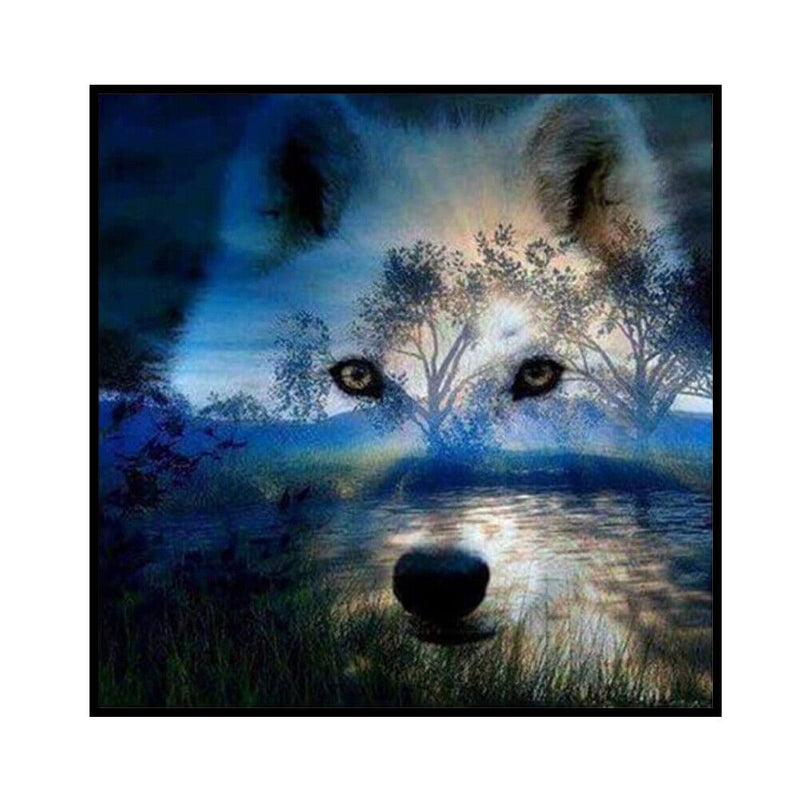 Full Cross Stitch Art Paint 11CT Counted Wolf Embroidery Wall Hanging Ornament