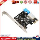 2 Ports USB PCIE Expansion Card PCI Express to USB 3.0 20Pin Hub Adapter Newly