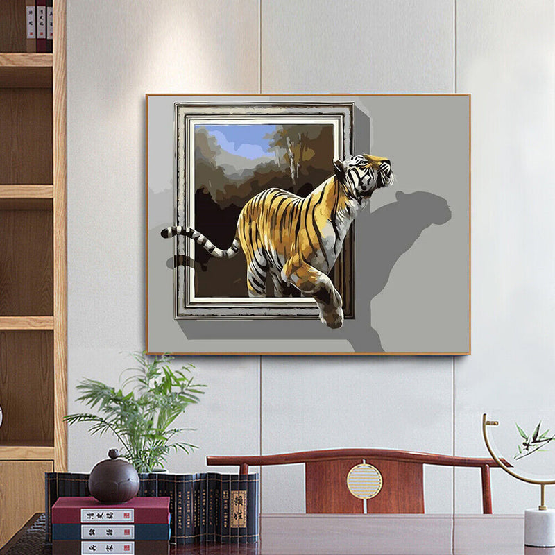 #A Tiger Oil Paint By Numbers Kit DIY Acrylic Painting on Canvas Drawing Pictu