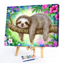 DIY Handpainted Sloth Oil Paint by Numbers Picture Drawing Craft Kit Artwor