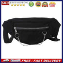 Women Canvas Chest Bag Solid Color Fanny Pack Chain Street Money Bum Belt P