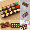 15 Cell Heart Swirl Chocolate Box Candy Silicone Bakeware Wax Mold Melting W1E5