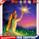 5D DIY diamond painting full circle diamond girl and light (w734)