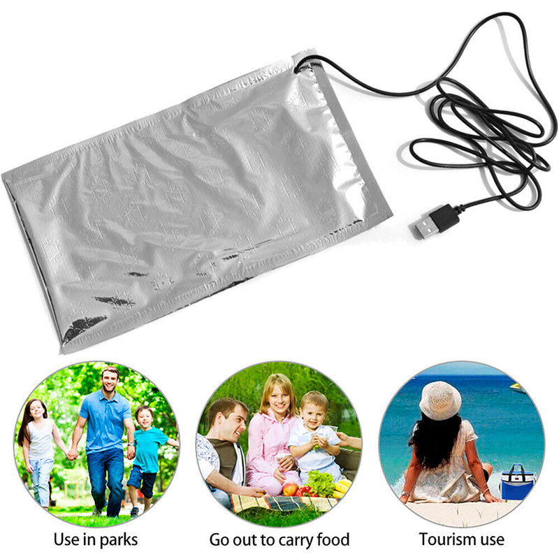 Outdoor Picnic Portable USB Interface Lunch Bag Milk Bottle Heating Plate Newly